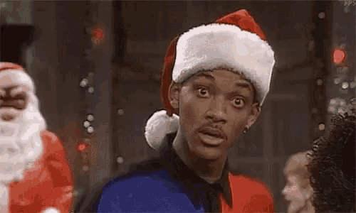 will smith avec bonnet de noel